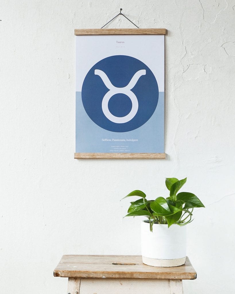 Minimalist Taurus Star Sign Print