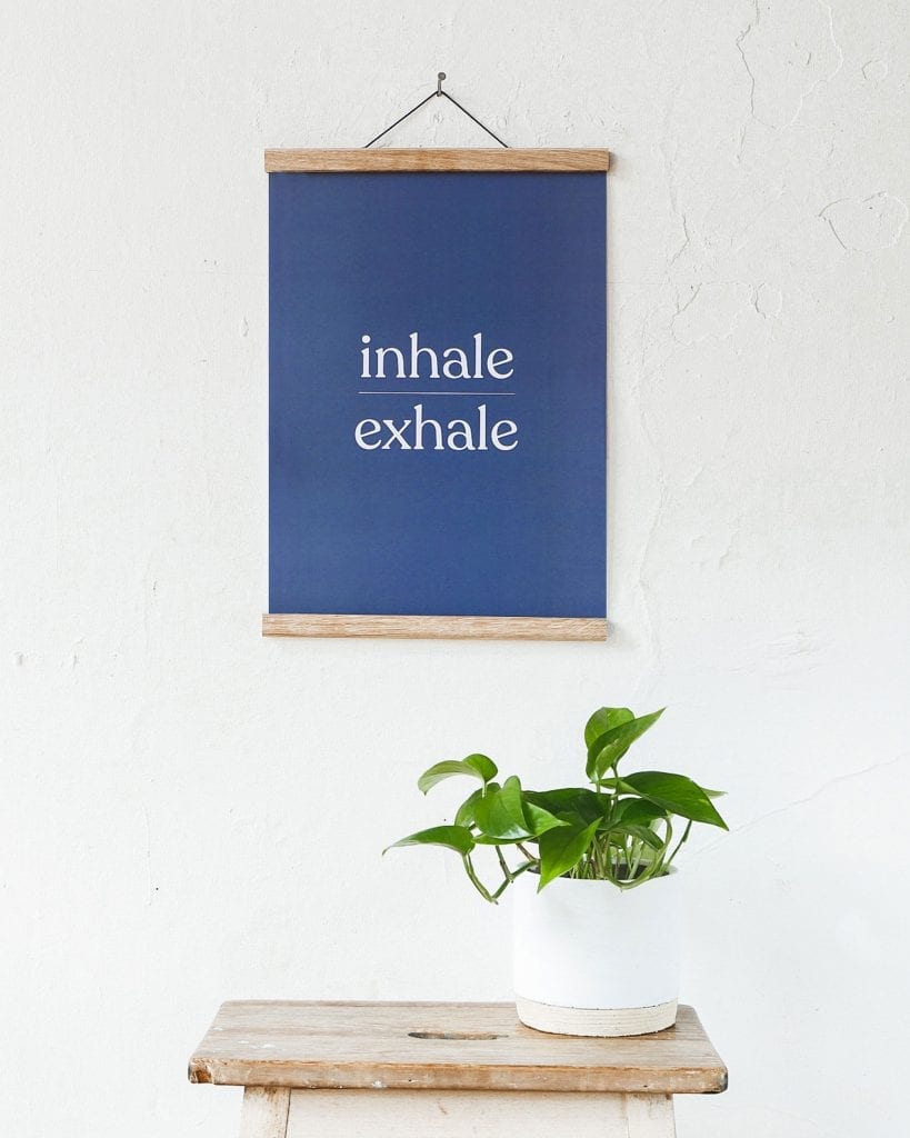 inhale exhale office print