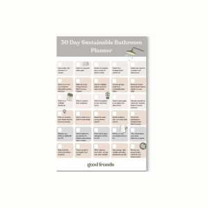 30 Day Sustainable Bathroom Planner-eco-friendly habits-good fronds -printable worksheet