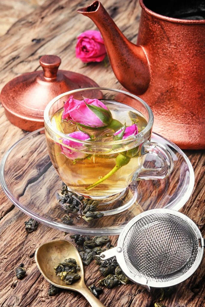 good fronds blog- february full moon rose tea